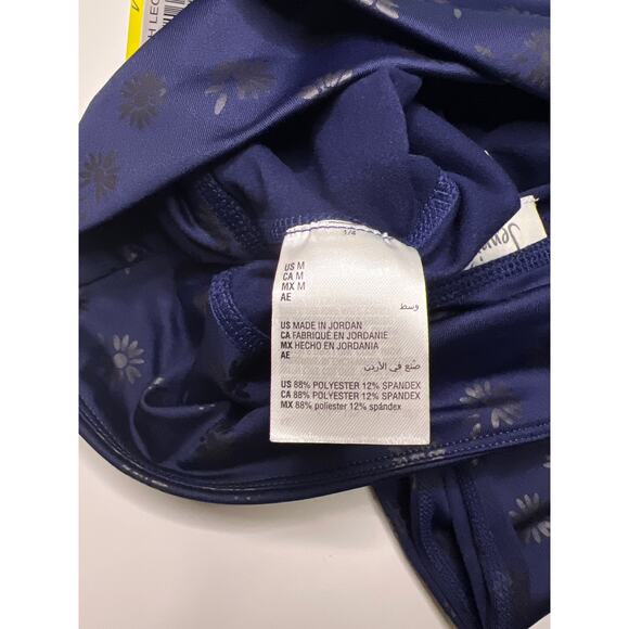 Blue Floral Leggings Crossband Mid Rise Length Size M NWT Jenni - Picture 6 of 7